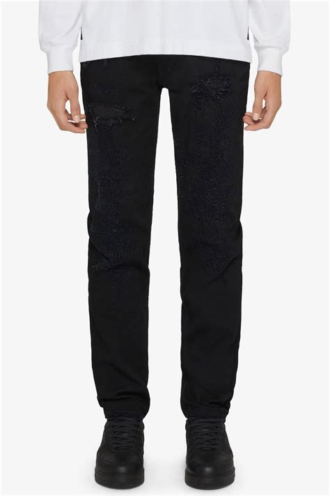 givenchy destroyed jeans|Straight fit jeans in vintage destroyed denim .